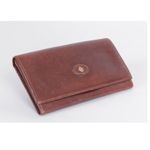 Cartera de cuero vintage de lujo y cara Cartera de cuero marrón castaño Accesorios retro genuinos para mujer Idea de regalo