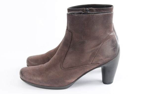 US8.5 Vintage Brown Leather Elegant Ankle Boots f… - image 7