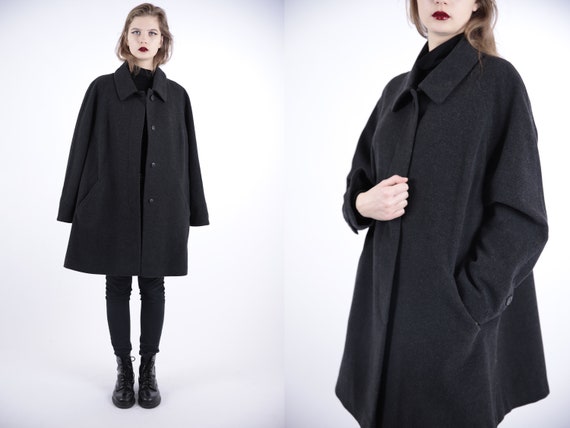 1970s Vintage Grey Wool Loden Greatcoat Overcoat … - image 1