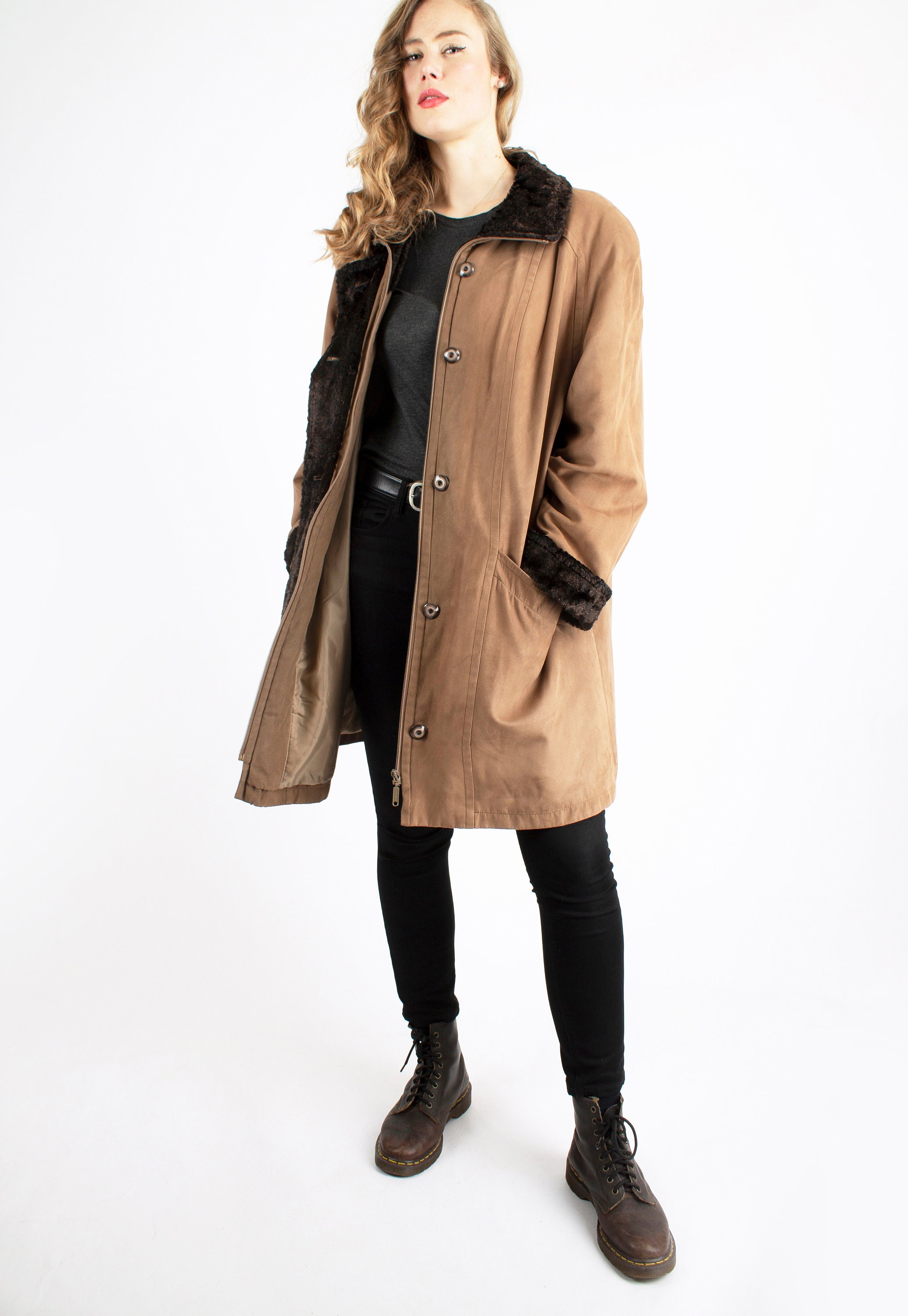 1970s Vintage Brown Autumn Topcoat Kohler Krenzer Greatcoat Jacket 
