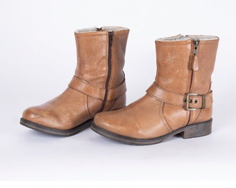 Bottines vintage en cuir marron avec boucle - Femme US10.5 / EU41