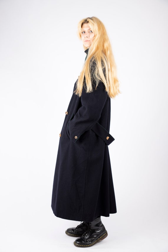 1970s Vintage Dark Blue Coat Loden Wool Greatcoat… - image 8