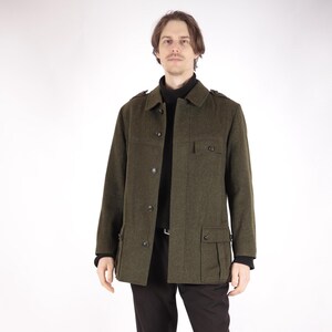 Merlet Green Loden Coat Men, Vintage Wool Coat, Green Mens