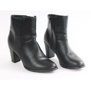 US10.5 Vintage Black Faux Leather Boots for Women size EU 41 UK 8.5 US 10.5