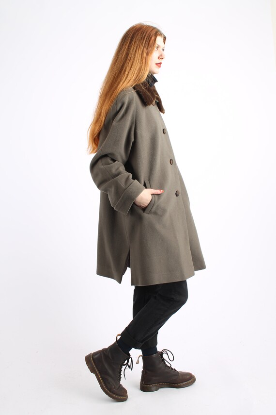 1970s Vintage Grey Wool Loden Greatcoat Overcoat … - image 8