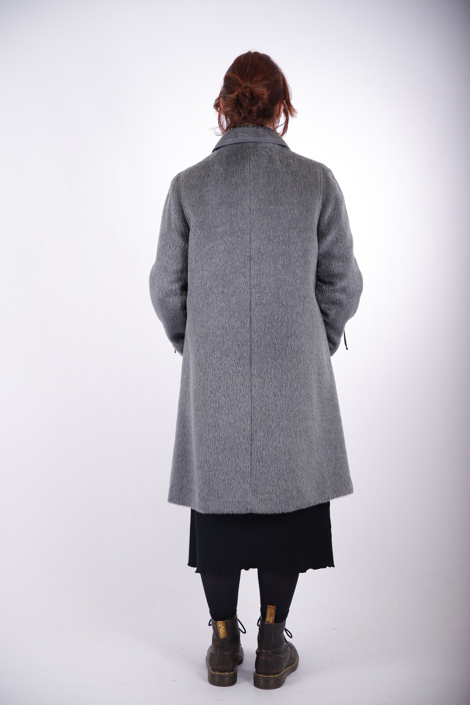 Grand Manteau En Laine Vintage Années 1970 - Marron, Pardessus Long Femme, Occasion Bon état