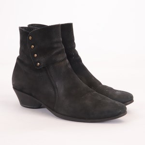 US5 vintage zwarte enkellaarsjes met rits en leren enkellaarsjes voor dames, maat EU 36, VK 3, VS 5