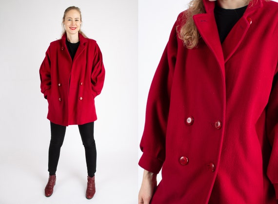 1970s Vintage Red Thick Wool Loden 