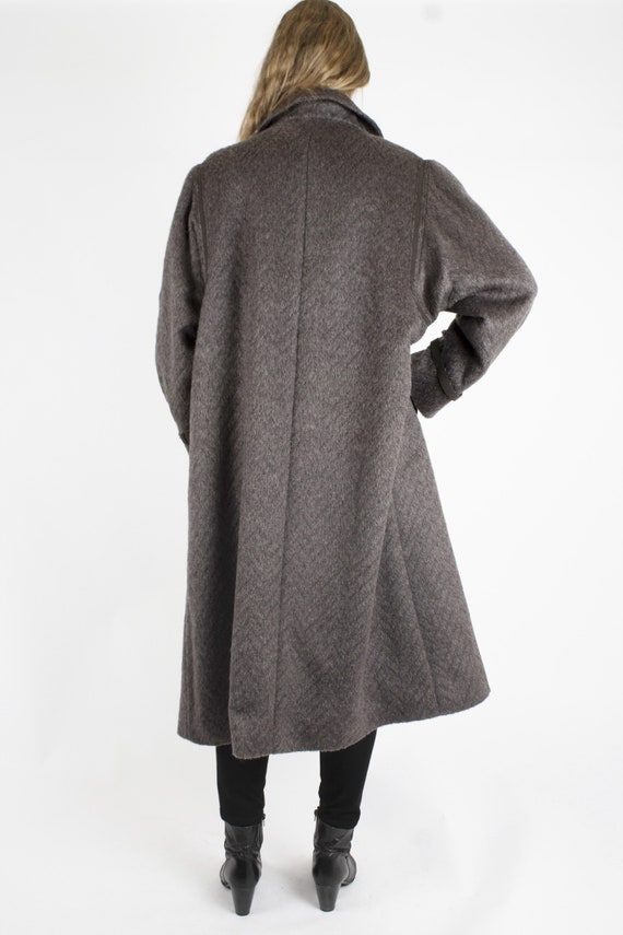 1960s Vintage Grey Coat Striped Loden Patterned M… - image 5
