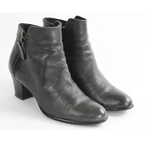 US6.5 Vintage Dark Grey Leather Boots for Women size EU 37 UK 4.5 US 6.5