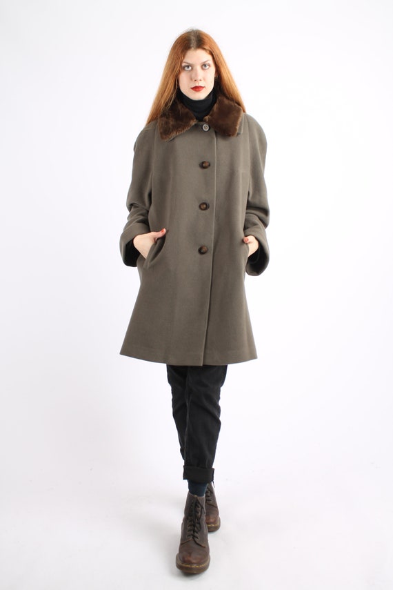 1970s Vintage Grey Wool Loden Greatcoat Overcoat … - image 7