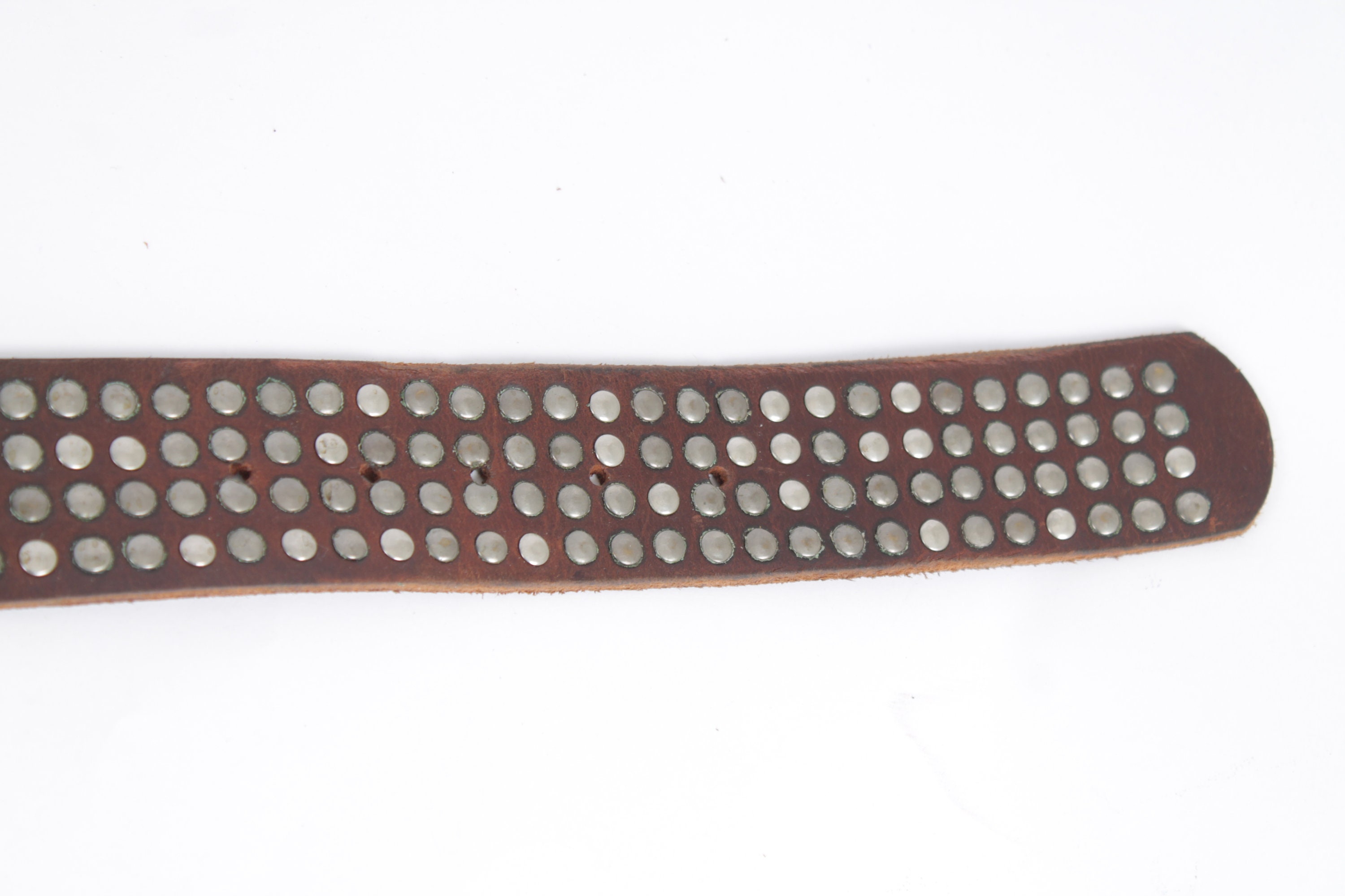 Vintage Brown Leather Cowboy Belt: Studded Western Style (39  display picture 1