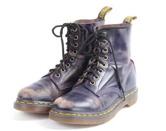 US5 Dr Martens Vintage Purple Leather Doc Martens Boots EU36