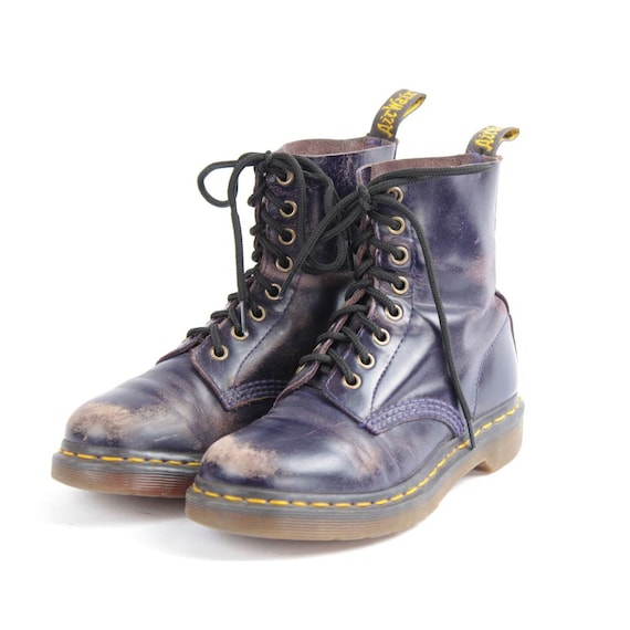 US5 Dr Martens Vintage Purple Leather Doc Martens… - image 1
