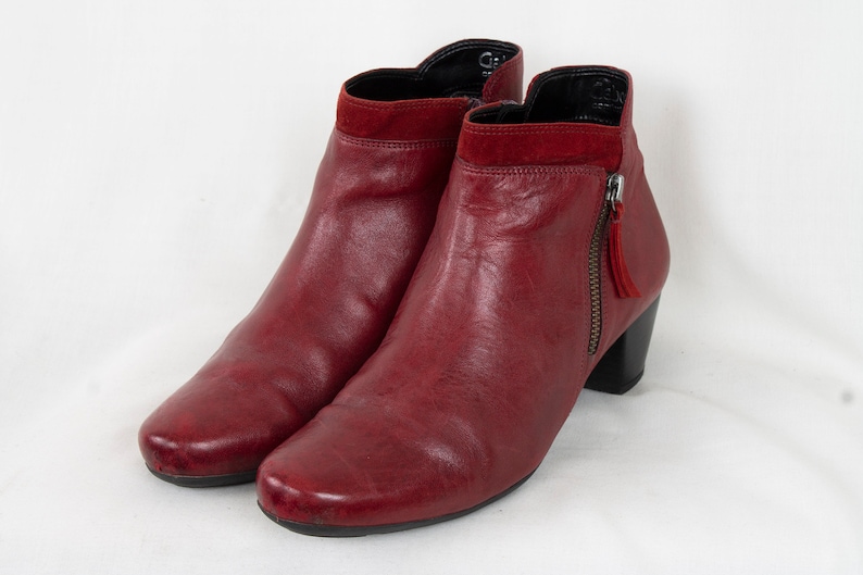 gabor red ankle boots
