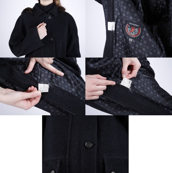 1970s Vintage Black Loden Wool Greatcoat Overcoat… - image 10