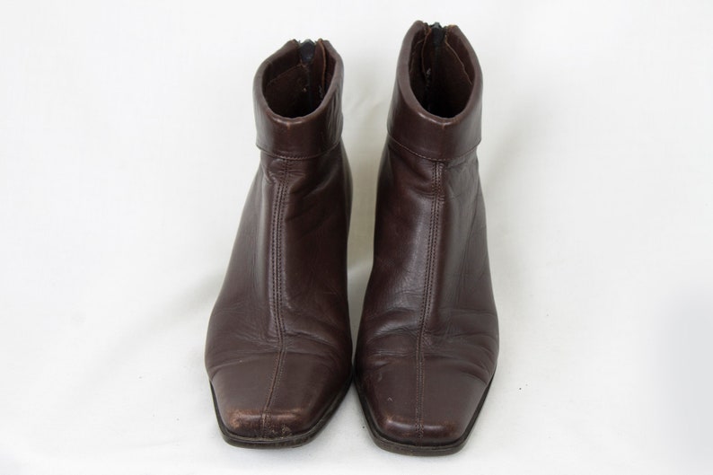 US7.5 Vintage Made in Italy Brown Leather Hippie Festival Boots for Women size EU38 UK5.5 US7.5