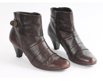 Bottines en cuir marron vintage - Femmes EU39 / US8.5