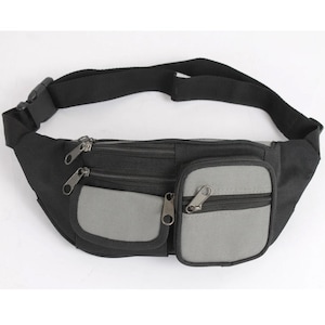 Urban Fanny Black Grey Pack Belt Crossbody Bag Hip Bag Polyester Pouch Bag Hip Bag Waist Bag Fanny Packs