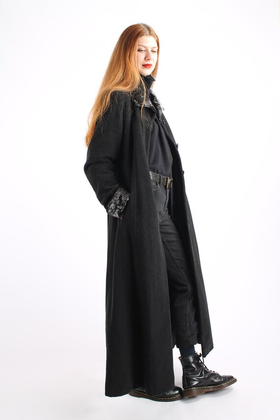 1970s Vintage Grey Wool Loden Greatcoat Overcoat … - image 3