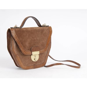 Vintage Brown Leather Bag Shoulder Bag and Crossbody Bag Luxury Purse Bag 70s Leather Bag