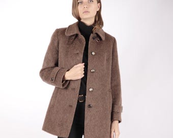 1970s Vintage Llama Wool Topcoat - Beige Camel Winter Coat