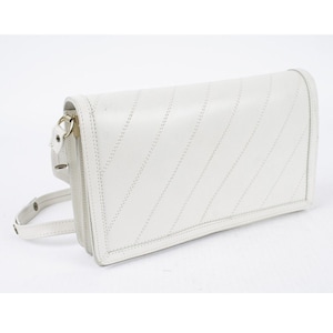 Vintage 80s White Leather Crossbody Bag: Small Messenger