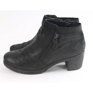 US7.5 Vintage Black Leather Hippie Festival Boots for Women size EU 38 UK 5.5 US 7.5