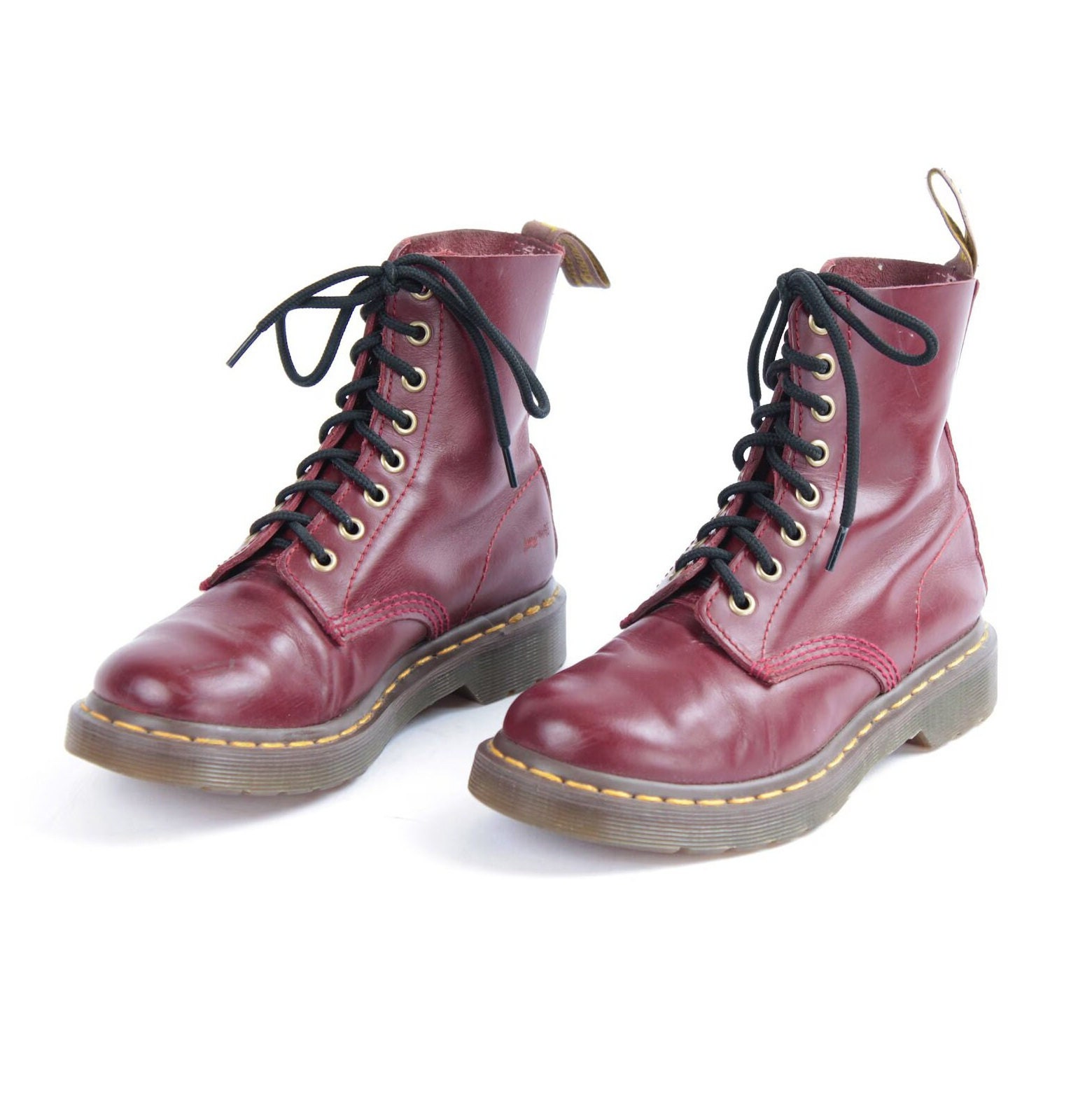 US5 Dr Martens Vintage Burgundy Leather Doc Martens Boots EU36 - Etsy
