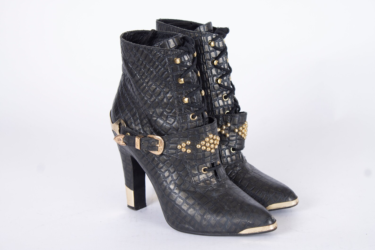 leather stiletto booties