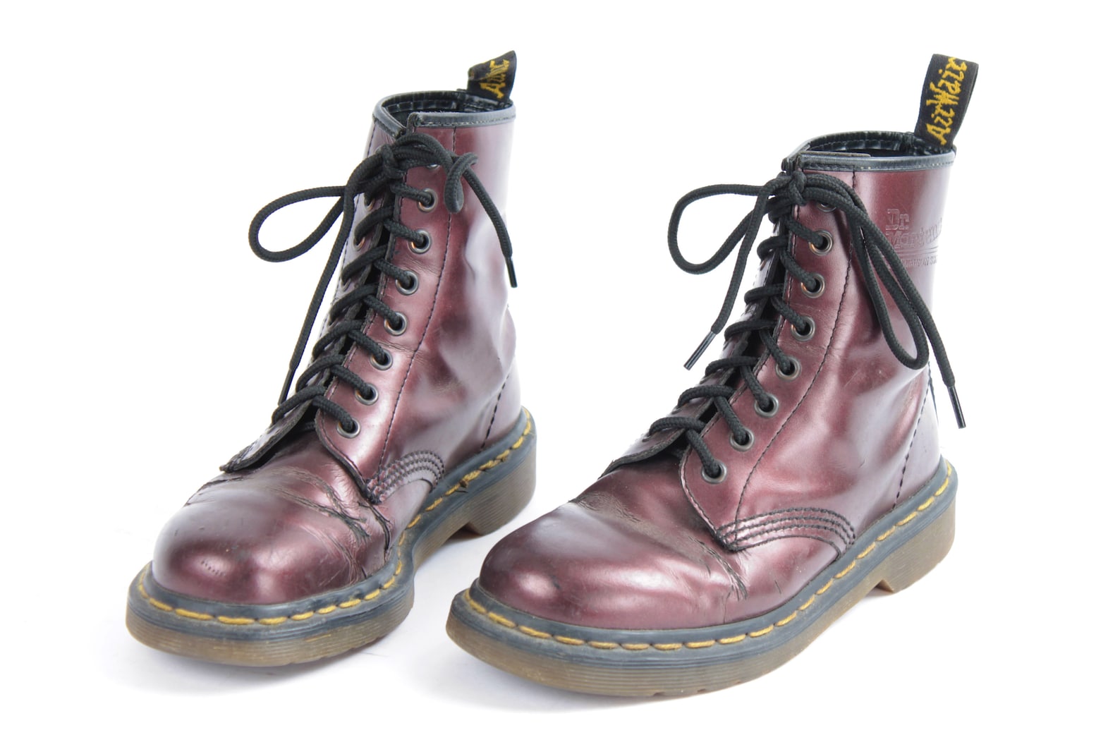 glossy doc martens