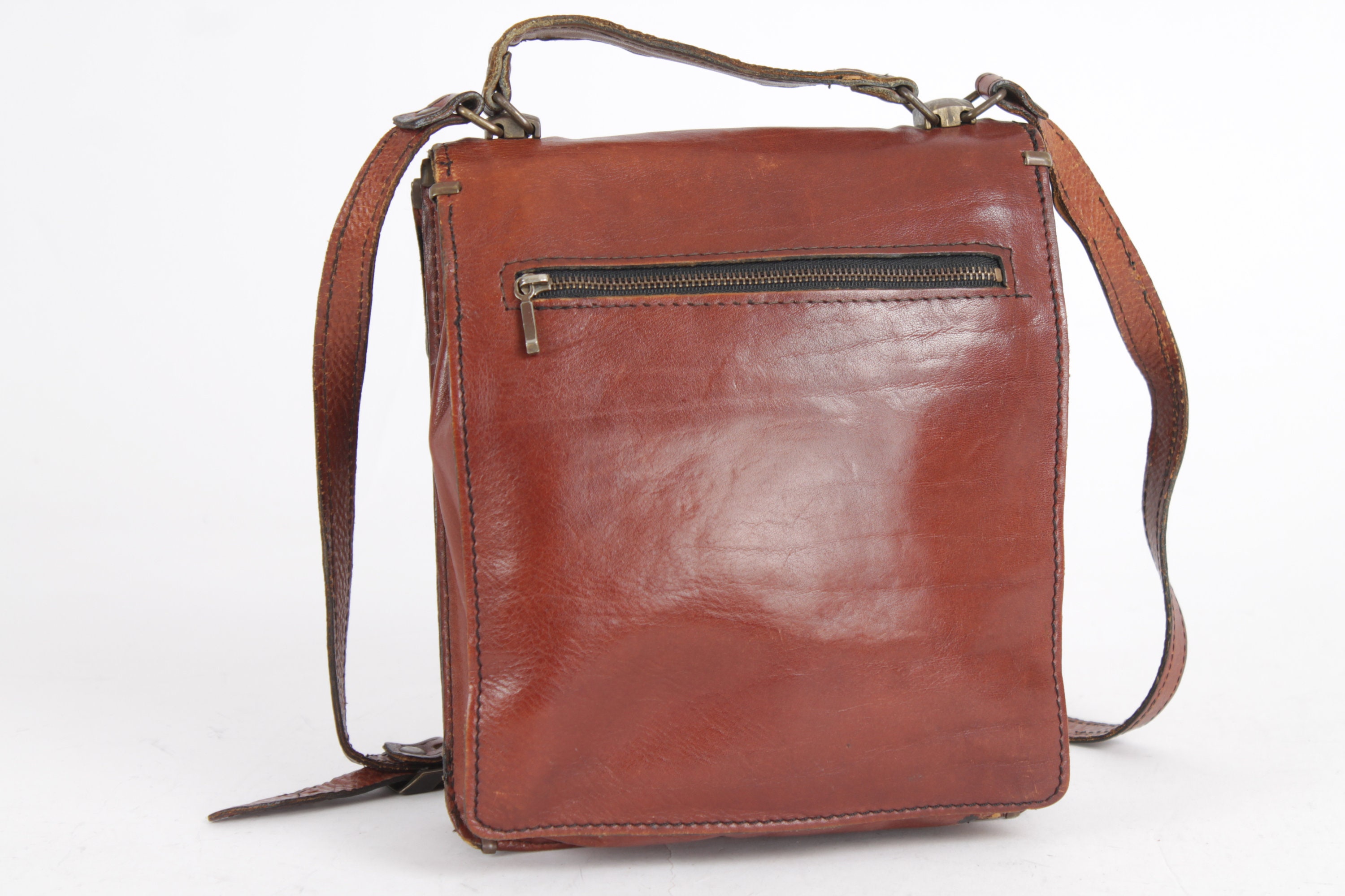 バッグ [EuropeVintage]90s Brown All Leather Bag EuropeVintage]90s Brown All Leather Bag