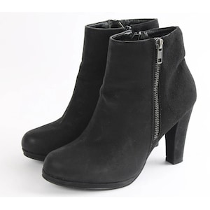 US6.5 Vintage Miss Etam Black Faux Leather Boots for Women size EU 37 UK 4.5 US 6.5