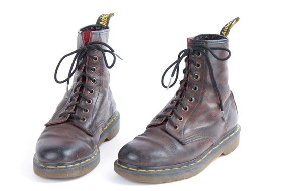 US5 Dr Vintage Dark Brown Leather Doc Martens Boots - Etsy Israel