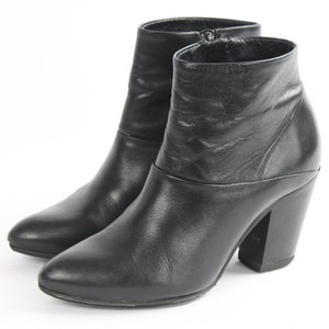 US6.5 Vintage  Black Leather Zipper Boots for Women size EU 37 UK 4.5 US 6.5