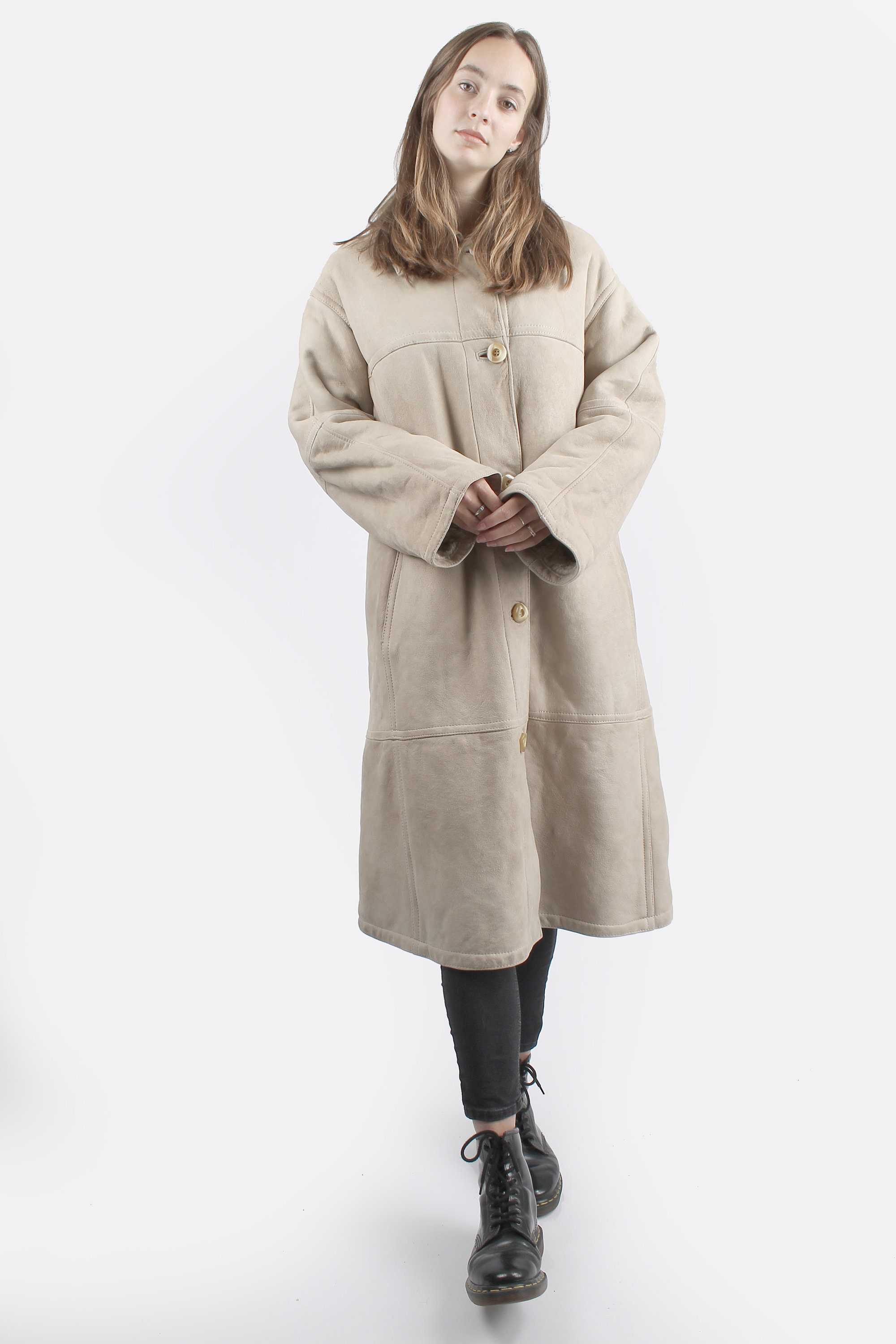 1970s Vintage Beige Warm Shearling Cosy 