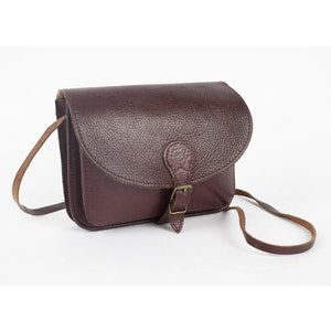 Vintage Bordeaux Echte Qualität Leder Umhängetasche Umhängetasche Umhängetasche Messenger Bag 90er Jahre