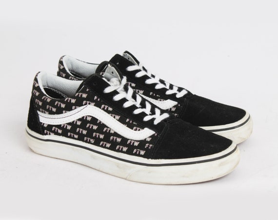 US6 Zwarte VANS off the Wall FTW Print Sneakers Skate Schoenen - Etsy  Nederland