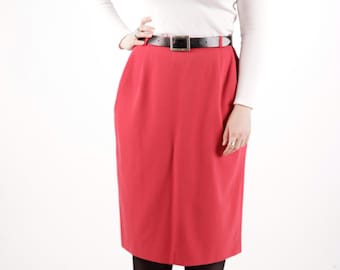 90s Vintage Pink Pencil Skirt | Classic High-Waisted Midi Skirt
