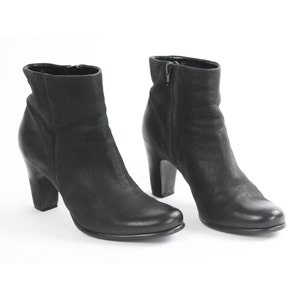 US8.5 Vintage Black Leather Zipper Boots for Women size EU 39 UK 6.5 US 8.5