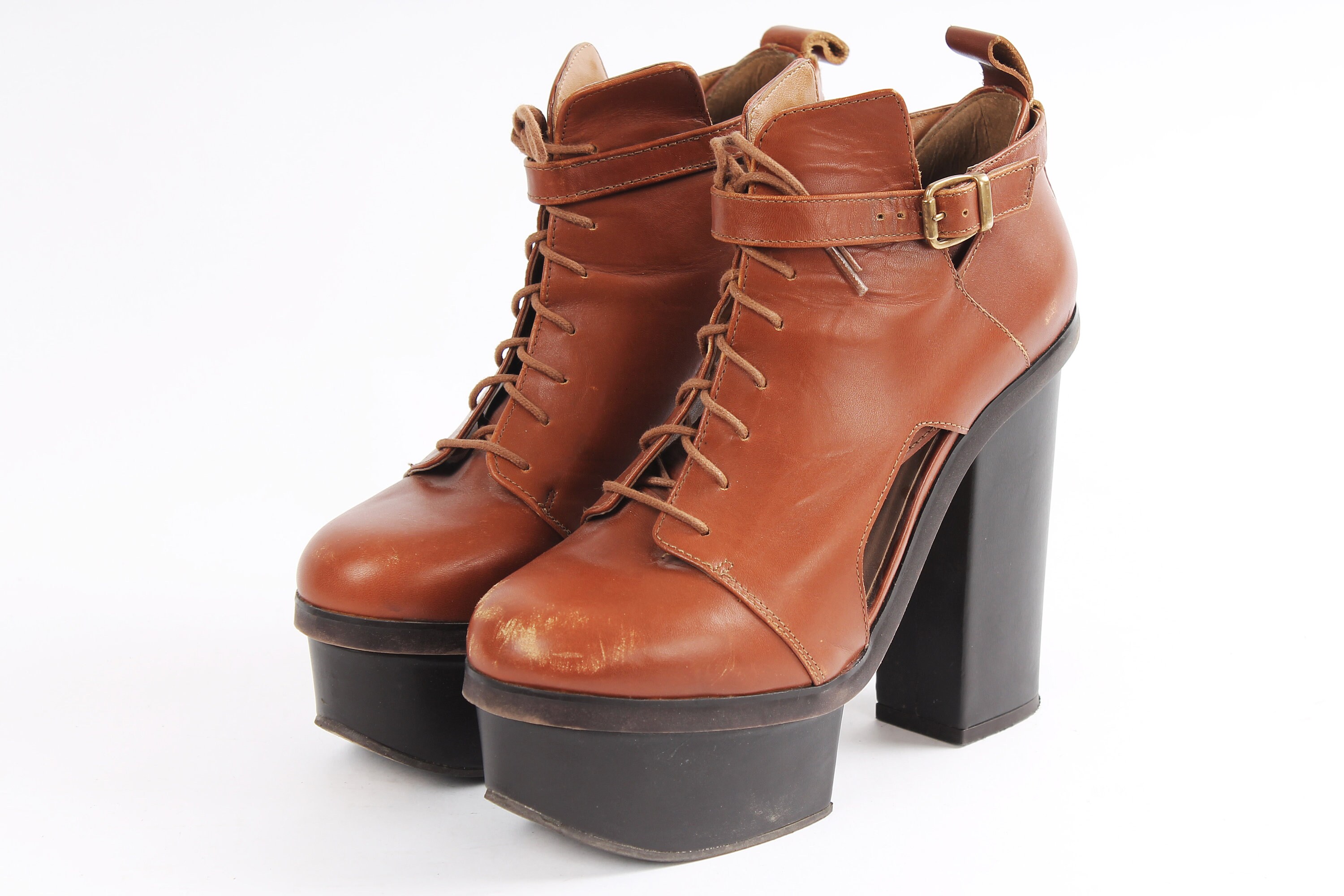 Cognac Platform Heel Etsy Ireland