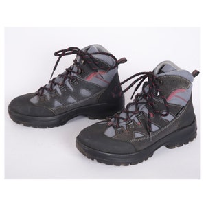 US6.5 Vintage Grey Blue Mountaineering Hiking Boots Climbing Trekking Boots Wild Trail Womens EU37 US6.5 UK4.5