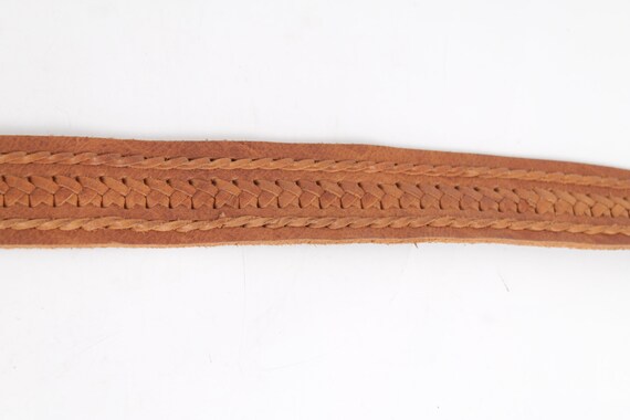 Vintage Brown Cognac Cowboy Decorated Interwoven … - image 4