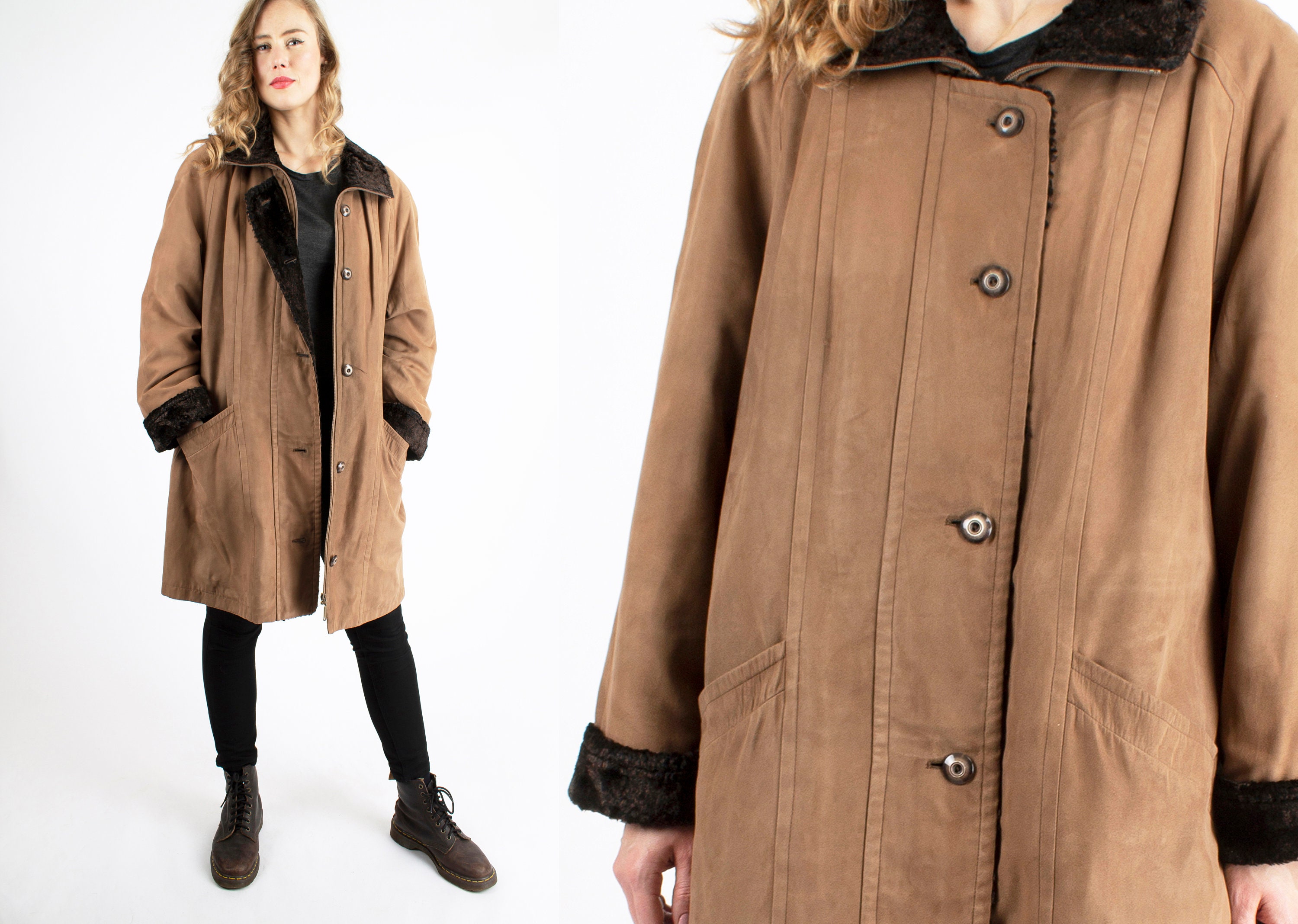 1970s Vintage Brown Autumn Topcoat Kohler Krenzer Greatcoat Jacket