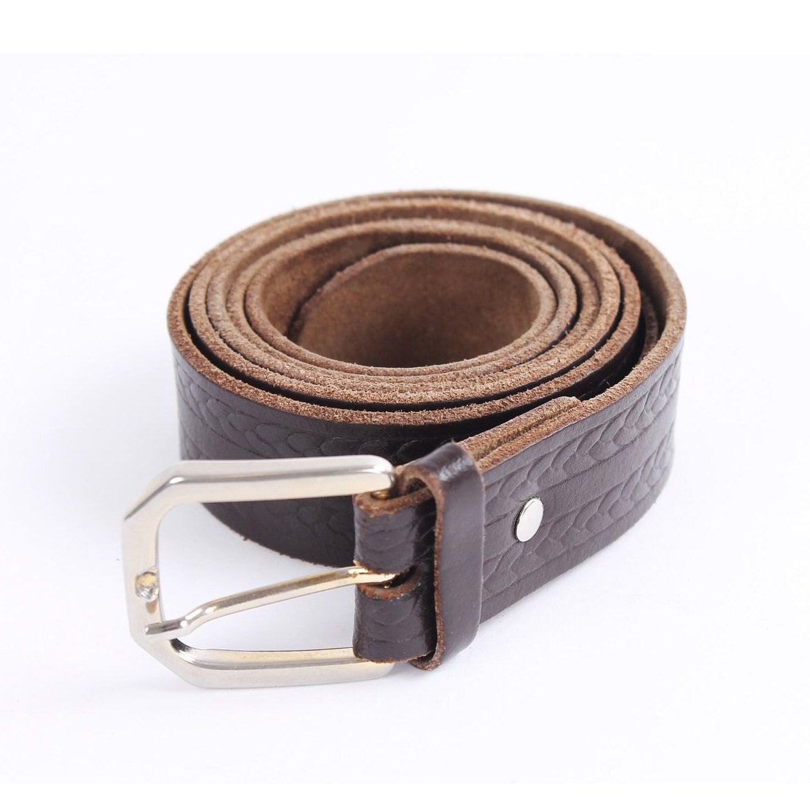Vintage Genuine Leather Multi-Strand Self Tie Rope Belt Brown Vintage Brown Genuine Leather Interesting Design Hand-made  main image 2