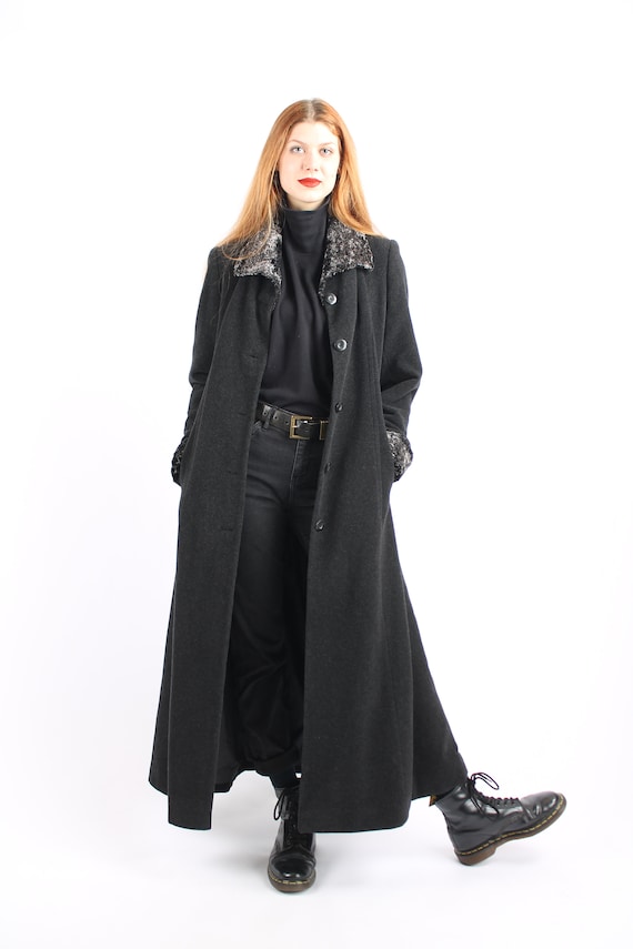 1970s Vintage Grey Wool Loden Greatcoat Overcoat … - image 2