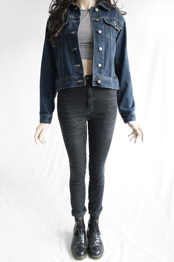 mens dark blue jean jacket
