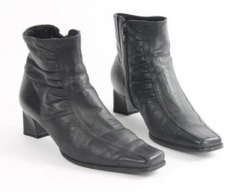 Vintage Gabor Black Leather Ankle Boots - EU 38 / US 7