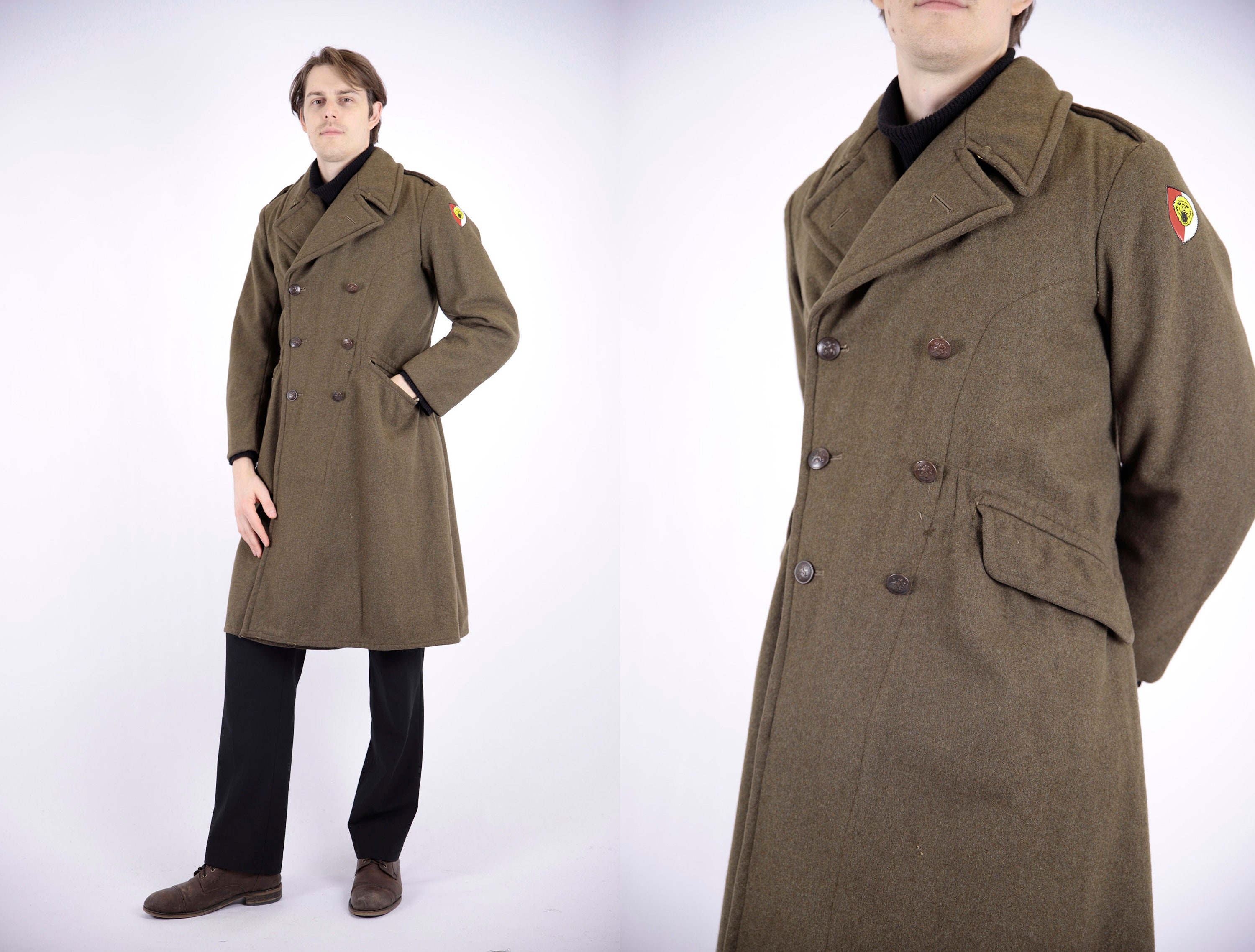 1950s Army Overcoat - Etsy UK 1950s Army Overcoat - Etsy UK