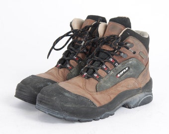 Vintage bruine leren wandelschoenen met stalen neus - EU40 / US7